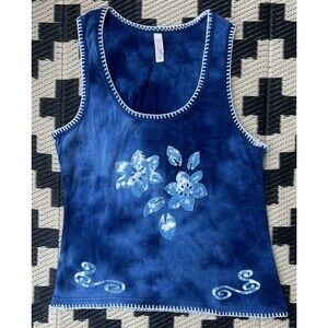 y2k Victoria Secret Vintage Blue Tie Dye Tank Top Size Medium